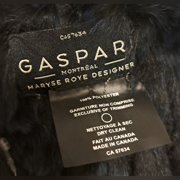 NWT Dino Gaspari Navy Rabbit Fur Embellished Elegant Formal Scarf Wrap - Picture 7 of 10